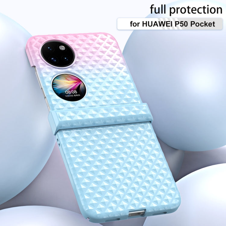 For Huawei P50 Pocket Rainbow Gradient Hinge Shockproof Phone Case(Purple Pink) - Huawei Cases by PMC TechLife | Online Shopping South Africa | PMC TechLife | Buy Now Pay Later Mobicred