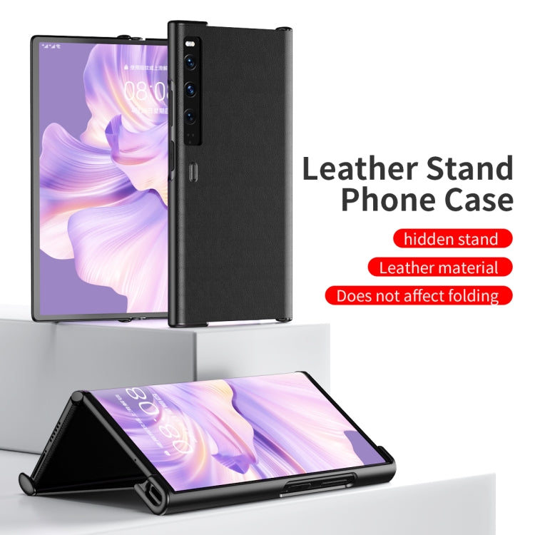 For Huawei Mate Xs 2 Leather Shockproof Phone Case With Holder(Pink) - Huawei Cases by PMC TechLife | Online Shopping South Africa | PMC TechLife | Buy Now Pay Later Mobicred