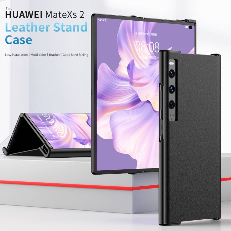 For Huawei Mate Xs 2 Leather Shockproof Phone Case With Holder(White) - Huawei Cases by PMC TechLife | Online Shopping South Africa | PMC TechLife | Buy Now Pay Later Mobicred