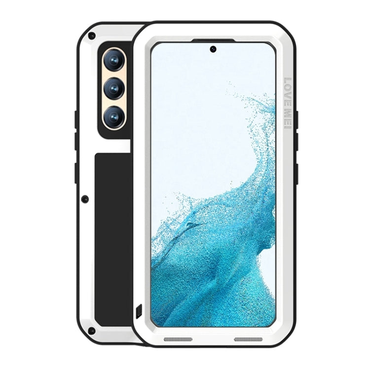 For Samsung Galaxy S22  LOVE MEI Metal Shockproof Waterproof Dustproof Protective Phone Case with Glass(White) - Galaxy S22 5G Cases by LOVE MEI | Online Shopping South Africa | PMC Jewellery