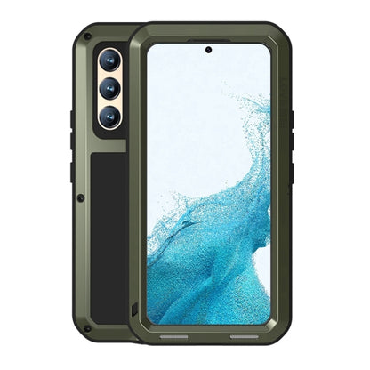 For Samsung Galaxy S22+ LOVE MEI Metal Shockproof Waterproof Dustproof Protective Phone Case with Glass(Army Green) - Galaxy S22+ 5G Cases by LOVE MEI | Online Shopping South Africa | PMC Jewellery