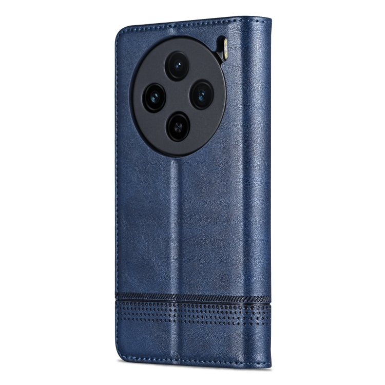 For vivo X100 AZNS Magnetic Calf Texture Leather Phone Case(Dark Blu) - X100 Cases by AZNS | Online Shopping South Africa | PMC Jewellery | Buy Now Pay Later Mobicred