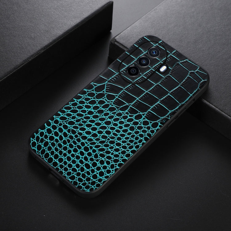 For Huawei Enjoy 50 China/nova Y70 4G Global/nova Y70 Plus Crocodile Top Layer Cowhide Leather Phone Case(Cyan Blue) - Huawei Cases by PMC Jewellery | Online Shopping South Africa | PMC Jewellery