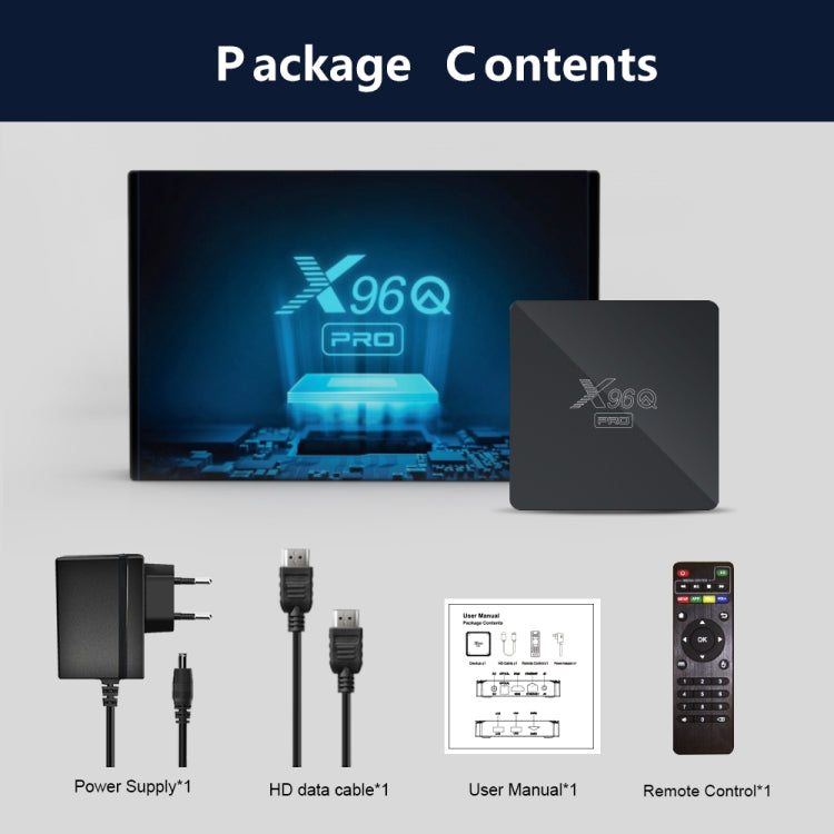 X96Q PRO 4K Smart TV BOX Android 10.0 Media Player, Allwinner H313 Quad Core ARM Cortex A53, RAM: 1GB, ROM: 8GB, Plug Type:UK Plug - Others by PMC Jewellery | Online Shopping South Africa | PMC Jewellery | Buy Now Pay Later Mobicred