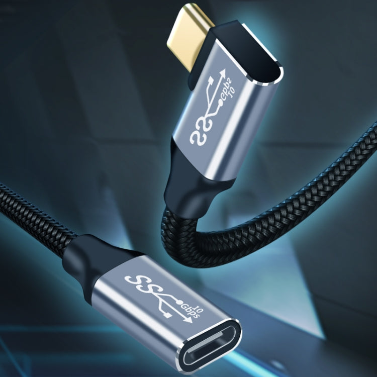 2m 10Gbps USB-C / Type-C Female to Male Elbow Charging Data Transmission Extension Cable - Cable & Adapters by PMC TechLife | Online Shopping South Africa | PMC TechLife | Buy Now Pay Later Mobicred