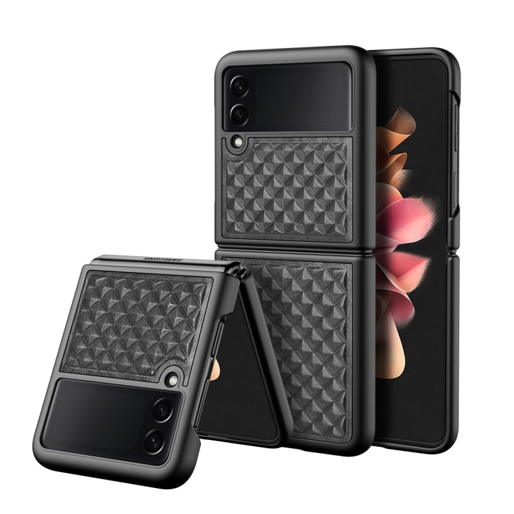 For Samsung Galaxy Z Flip3 5G DUX DUCIS Venice Series Shockproof Genuine Leather Phone Case(Black) - Galaxy Phone Cases by DUX DUCIS | Online Shopping South Africa | PMC Jewellery | Buy Now Pay Later Mobicred