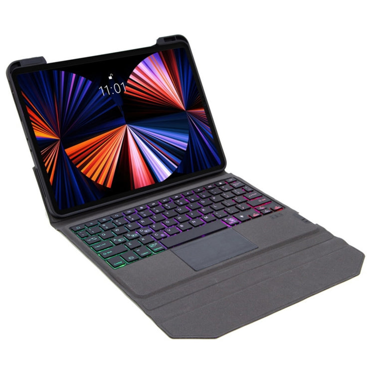 T01S Integrated Bluetooth Keyboard Leather Case with Backlight & Touchpad & Holder For iPad Pro 11 2021 / 2020 / 2018(Black) - For iPad Air by PMC TechLife | Online Shopping South Africa | PMC TechLife