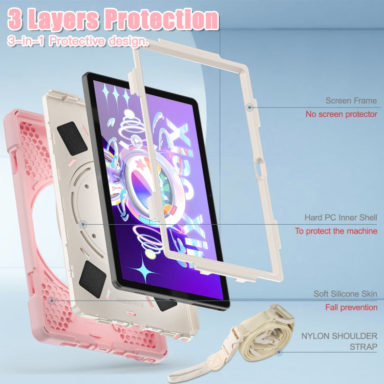 For Lenovo Tab M10 Plus 10.6 3rd Gen 2022 Silicone + PC Protective Tablet Case(Cherry Blossom Pink) - Lenovo by PMC TechLife | Online Shopping South Africa | PMC TechLife | Buy Now Pay Later Mobicred