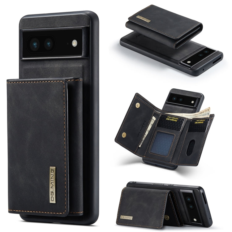 For Google Pixel 7 5G DG.MING M1 Series 3-Fold Multi Card Wallet + Magnetic Phone Case(Black) - Google Cases by DG.MING | Online Shopping South Africa | PMC Jewellery | Buy Now Pay Later Mobicred