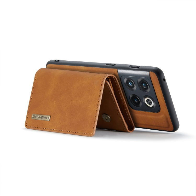 For OnePlus 10 Pro DG.MING M1 Series 3-Fold Multi Card Wallet + Magnetic Phone Case(Brown) - OnePlus Cases by DG.MING | Online Shopping South Africa | PMC TechLife | Buy Now Pay Later Mobicred