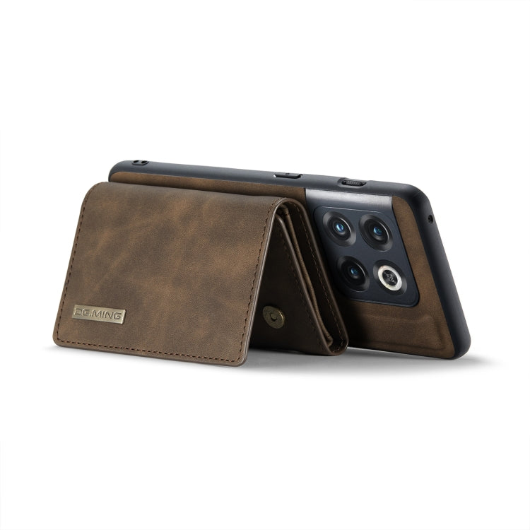 For OnePlus 10 Pro DG.MING M1 Series 3-Fold Multi Card Wallet + Magnetic Phone Case(Coffee) - OnePlus Cases by DG.MING | Online Shopping South Africa | PMC TechLife | Buy Now Pay Later Mobicred
