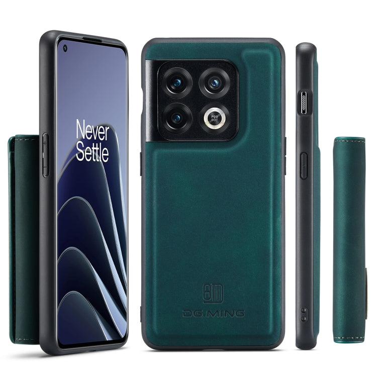 For OnePlus 10 Pro DG.MING M1 Series 3-Fold Multi Card Wallet + Magnetic Phone Case(Green) - OnePlus Cases by DG.MING | Online Shopping South Africa | PMC TechLife | Buy Now Pay Later Mobicred