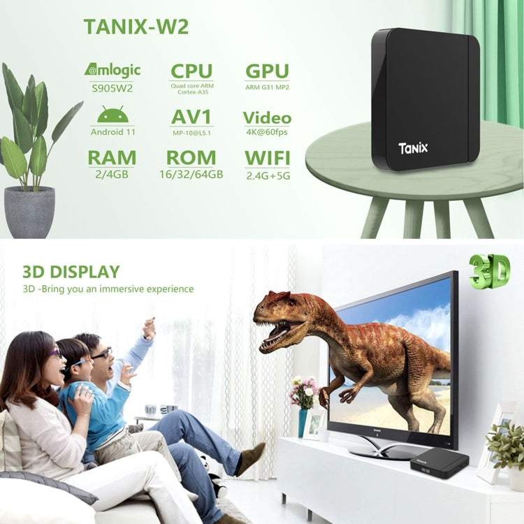 Tanix W2 Amlogic S905 Quad Core Smart TV Set Top Box, RAM:2G+16G(UK Plug) - Amlogic S905 by PMC TechLife | Online Shopping South Africa | PMC TechLife | Buy Now Pay Later Mobicred