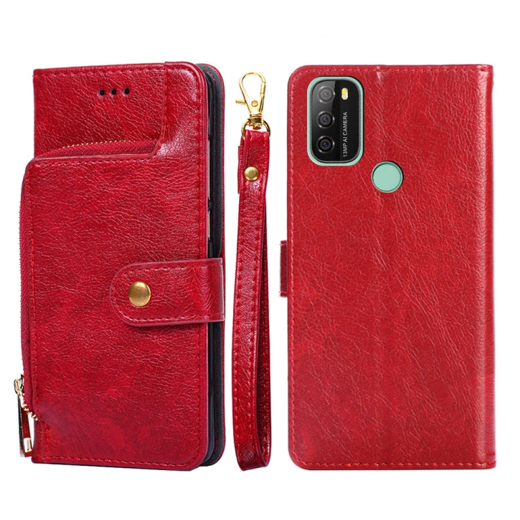 For Blackview A70 Zipper Bag Leather Phone Case(Red) - More Brand by PMC Jewellery | Online Shopping South Africa | PMC Jewellery | Buy Now Pay Later Mobicred