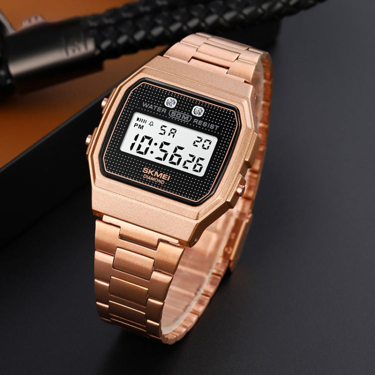 SKMEI 1952 Resin Mirror ABS Case Waterproof Electronic Watch(Black PU belt) - free shipping - PMC TechLife - Order now!