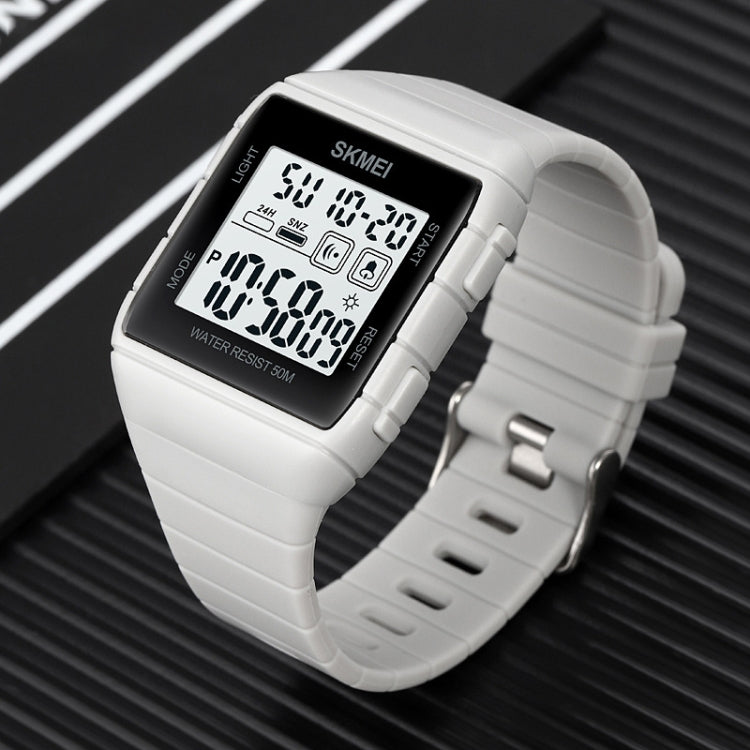 SKMEI 1960 Stainless Steel Buckle Silicone Strap Waterproof Electronic Watch(Blue) - free shipping - PMC TechLife - Order now!
