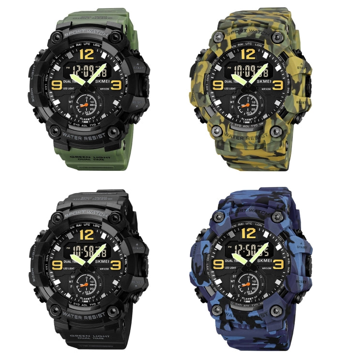 SKMEI 1965 Stainless Steel Buckle PU Strap Waterproof Electronic Watch(Black) - free shipping - PMC TechLife - Order now!