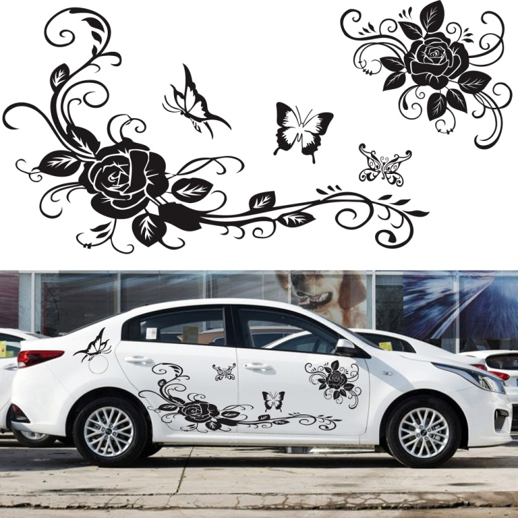 2 PCS/Set D-72 Butterfly Love Flower Pattern Car Modified Decorative Sticker(White) - Decorative Sticker by PMC Jewellery | Online Shopping South Africa | PMC Jewellery | Buy Now Pay Later Mobicred