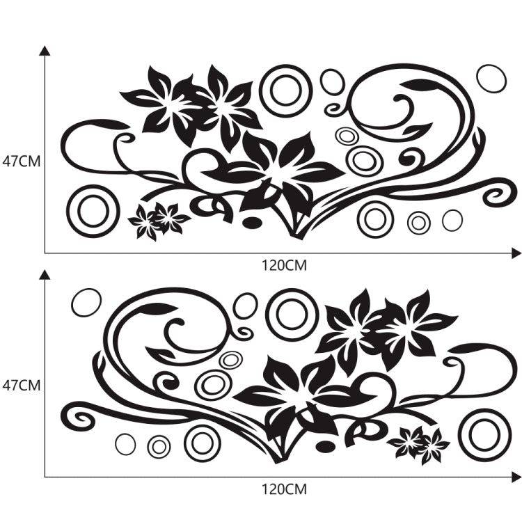 2 PCS/Set D-75 Flower Vine Pattern Car Modified Decorative Sticker(Black) - Decorative Sticker by PMC Jewellery | Online Shopping South Africa | PMC Jewellery | Buy Now Pay Later Mobicred