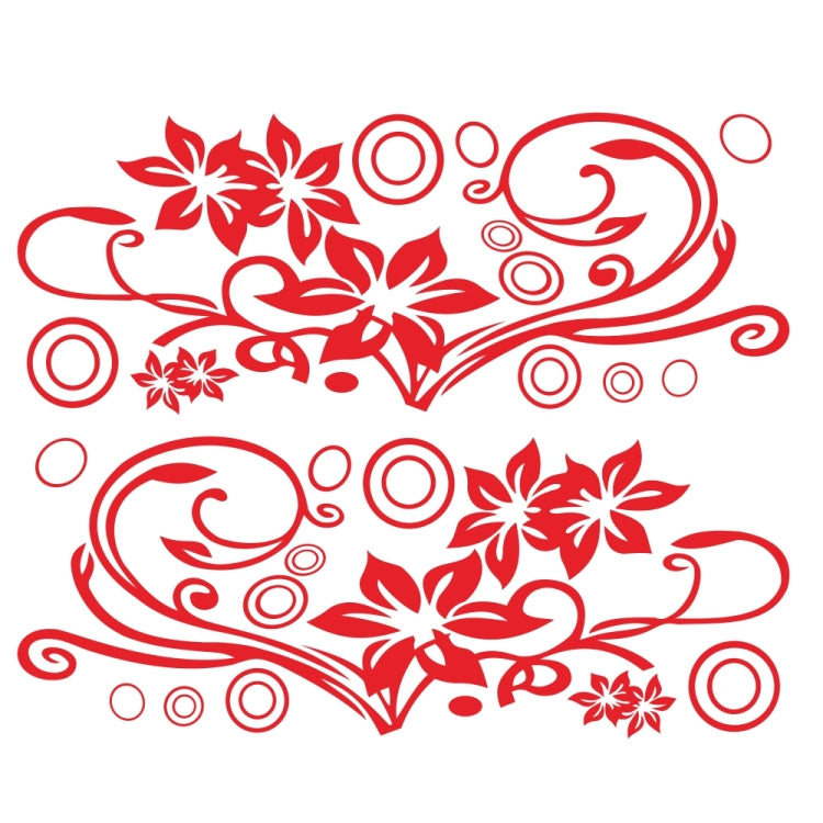 2 PCS/Set D-75 Flower Vine Pattern Car Modified Decorative Sticker(Red) - Decorative Sticker by PMC TechLife | Online Shopping South Africa | PMC TechLife | Buy Now Pay Later Mobicred