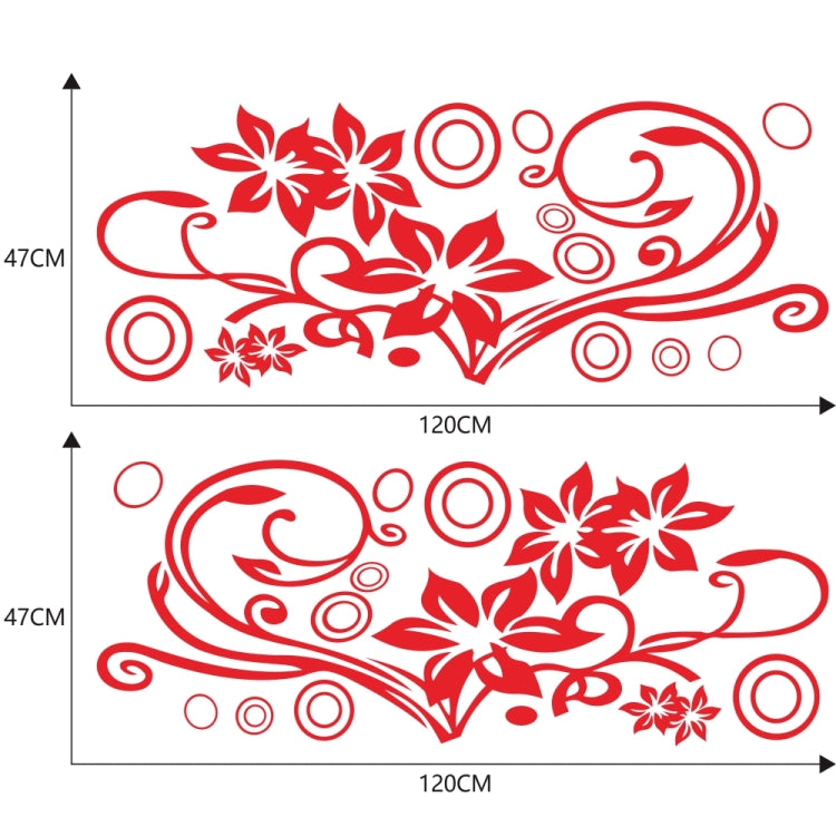2 PCS/Set D-75 Flower Vine Pattern Car Modified Decorative Sticker(Red) - Decorative Sticker by PMC TechLife | Online Shopping South Africa | PMC TechLife | Buy Now Pay Later Mobicred