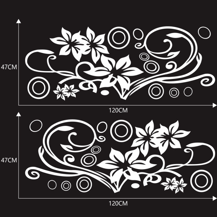 2 PCS/Set D-75 Flower Vine Pattern Car Modified Decorative Sticker(White) - Decorative Sticker by PMC Jewellery | Online Shopping South Africa | PMC Jewellery | Buy Now Pay Later Mobicred