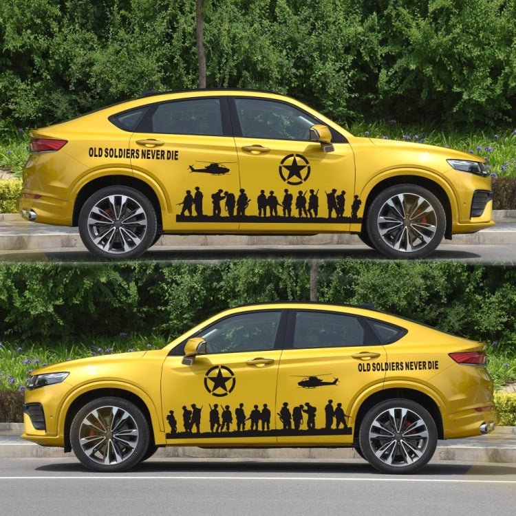 2 PCS/Set D-84 Old Soldiers Pattern Car Modified Decorative Sticker(Black) - Decorative Sticker by PMC TechLife | Online Shopping South Africa | PMC TechLife | Buy Now Pay Later Mobicred