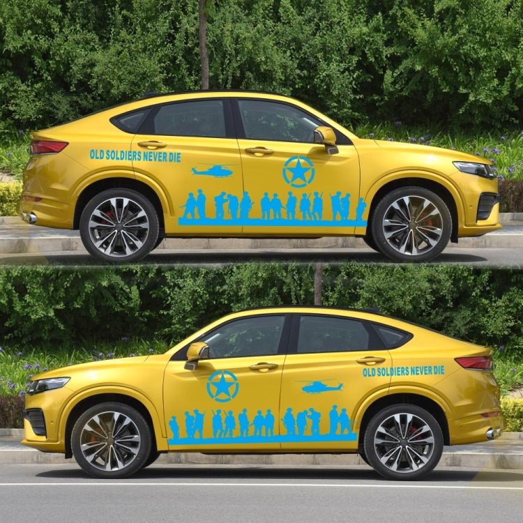 2 PCS/Set D-84 Old Soldiers Pattern Car Modified Decorative Sticker(Blue) - Decorative Sticker by PMC TechLife | Online Shopping South Africa | PMC TechLife | Buy Now Pay Later Mobicred