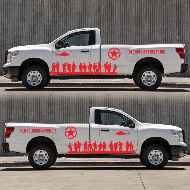 2 PCS/Set D-84 Old Soldiers Pattern Car Modified Decorative Sticker(Red) - Decorative Sticker by PMC TechLife | Online Shopping South Africa | PMC TechLife | Buy Now Pay Later Mobicred
