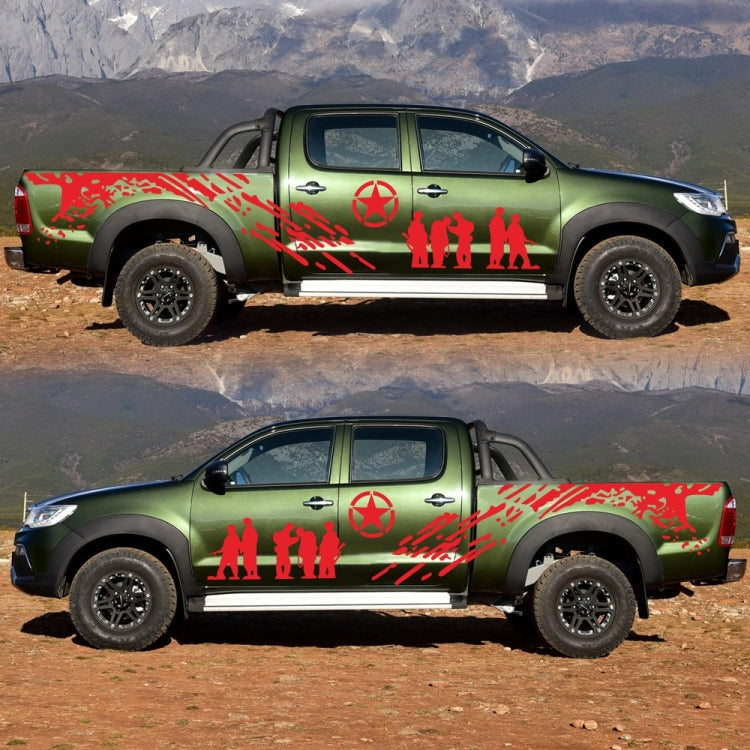 2 PCS/Set D-123 Soldiers Pattern Car Modified Decorative Sticker(Red) - Decorative Sticker by PMC TechLife | Online Shopping South Africa | PMC TechLife | Buy Now Pay Later Mobicred