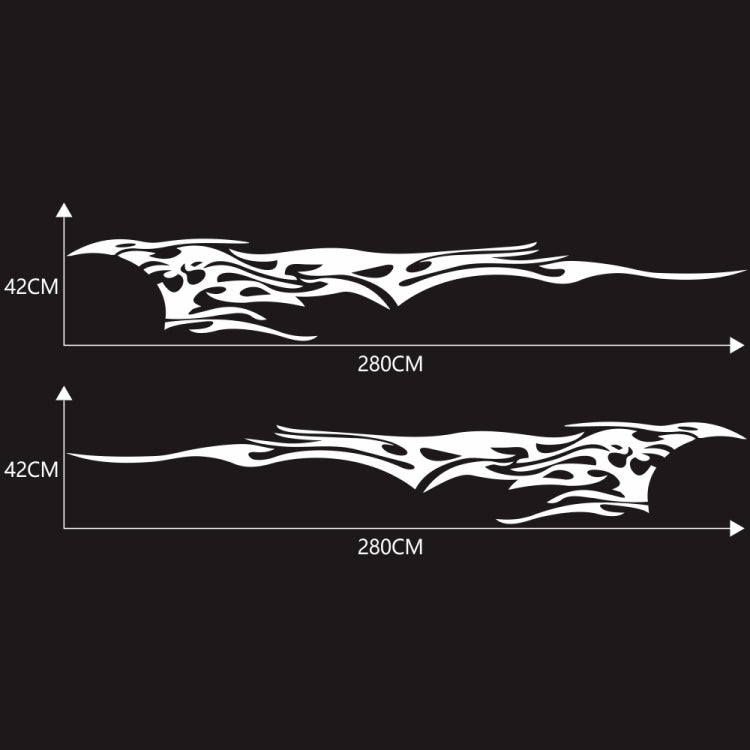 2 PCS/Set D-144 Fire Element Pattern Car Modified Decorative Sticker(White) - Decorative Sticker by PMC Jewellery | Online Shopping South Africa | PMC Jewellery | Buy Now Pay Later Mobicred