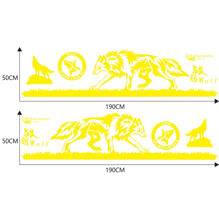 2 PCS/Set D-180 Wolf Totem Pattern Car Modified Decorative Sticker(Yellow) - Decorative Sticker by PMC TechLife | Online Shopping South Africa | PMC TechLife | Buy Now Pay Later Mobicred