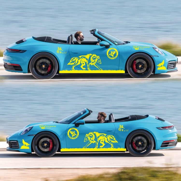 2 PCS/Set D-180 Wolf Totem Pattern Car Modified Decorative Sticker(Yellow) - Decorative Sticker by PMC TechLife | Online Shopping South Africa | PMC TechLife | Buy Now Pay Later Mobicred