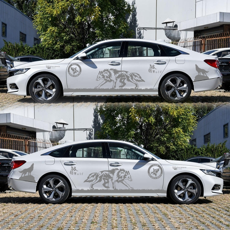 2 PCS/Set D-180 Wolf Totem Pattern Car Modified Decorative Sticker(Light Grey) - Decorative Sticker by PMC Jewellery | Online Shopping South Africa | PMC Jewellery | Buy Now Pay Later Mobicred