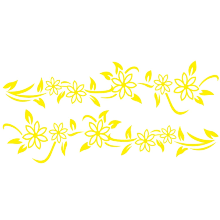 2 PCS/Set D-378 Flower Totem Pattern Car Modified Decorative Sticker(Yellow) - Decorative Sticker by PMC Jewellery | Online Shopping South Africa | PMC Jewellery | Buy Now Pay Later Mobicred