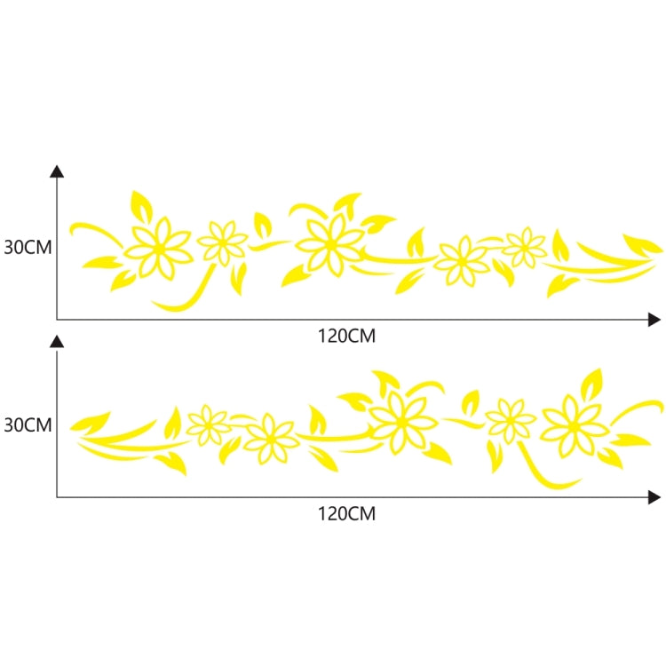 2 PCS/Set D-378 Flower Totem Pattern Car Modified Decorative Sticker(Yellow) - Decorative Sticker by PMC Jewellery | Online Shopping South Africa | PMC Jewellery | Buy Now Pay Later Mobicred