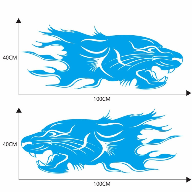 2 PCS/Set D-417 Lion Pattern Car Modified Decorative Sticker(Blue) - Decorative Sticker by PMC Jewellery | Online Shopping South Africa | PMC Jewellery | Buy Now Pay Later Mobicred