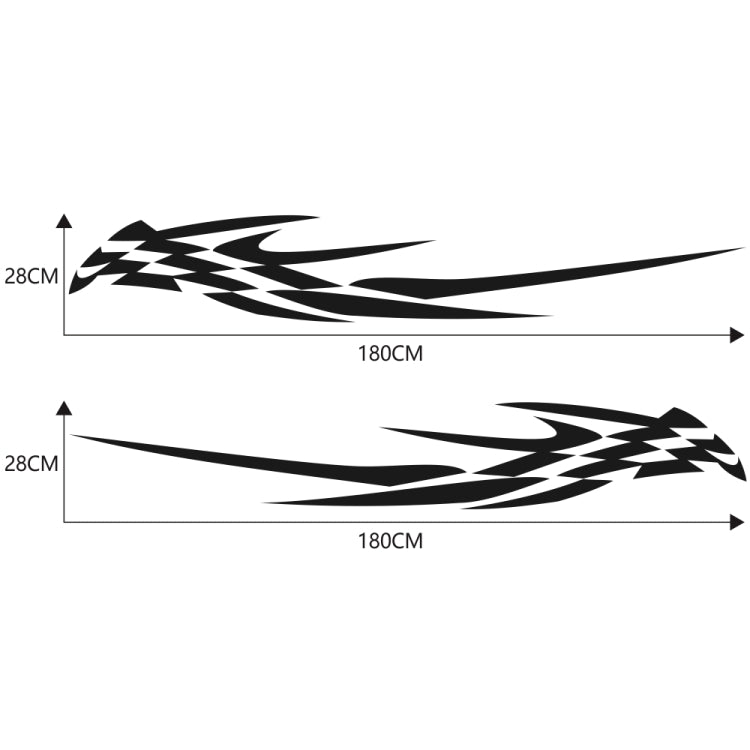 2 PCS/Set D-468 Checkered Totem Pattern Car Modified Decorative Sticker(Black) - Decorative Sticker by PMC Jewellery | Online Shopping South Africa | PMC Jewellery | Buy Now Pay Later Mobicred