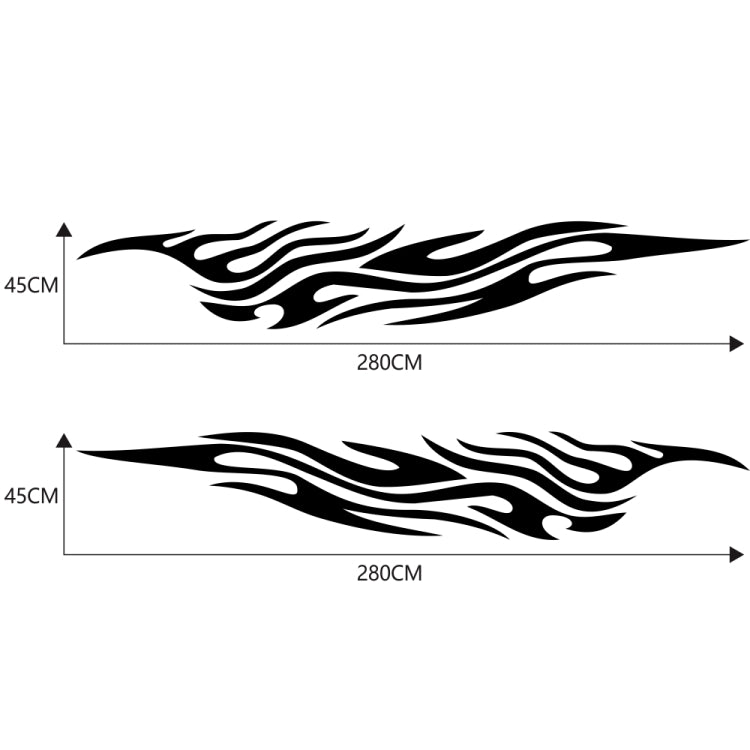 2 PCS/Set D-476 Fire Element Pattern Car Modified Decorative Sticker(Black) - Decorative Sticker by PMC TechLife | Online Shopping South Africa | PMC TechLife | Buy Now Pay Later Mobicred