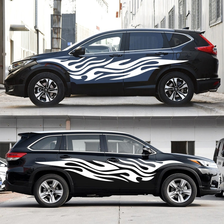 2 PCS/Set D-476 Fire Element Pattern Car Modified Decorative Sticker(White) - Decorative Sticker by PMC TechLife | Online Shopping South Africa | PMC TechLife | Buy Now Pay Later Mobicred