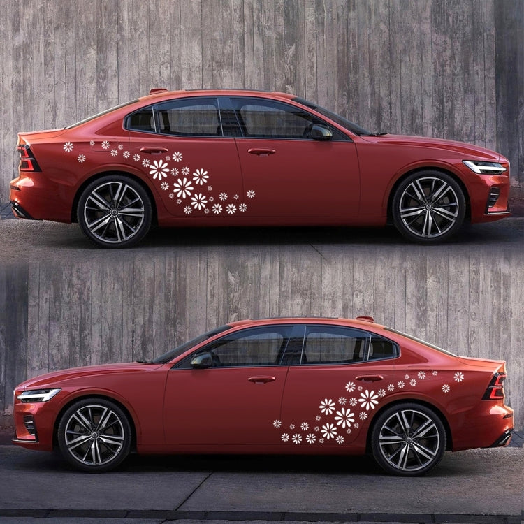 2 PCS/Set D-483 Flower Pattern Car Modified Decorative Sticker(White) - Decorative Sticker by PMC TechLife | Online Shopping South Africa | PMC TechLife | Buy Now Pay Later Mobicred