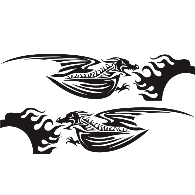 2 PCS/Set D-489 Fire-breathing Dragon Pattern Car Modified Decorative Sticker(Black) - Decorative Sticker by PMC TechLife | Online Shopping South Africa | PMC TechLife | Buy Now Pay Later Mobicred