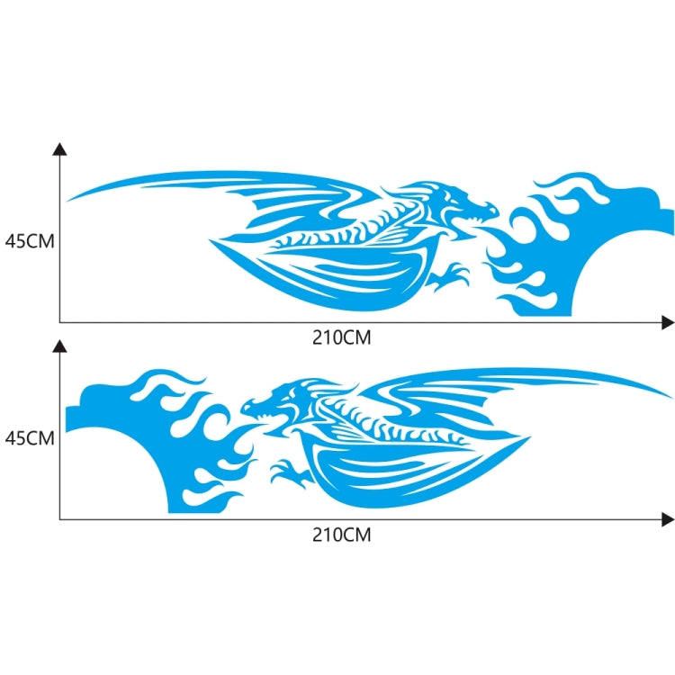 2 PCS/Set D-489 Fire-breathing Dragon Pattern Car Modified Decorative Sticker(Blue) - Decorative Sticker by PMC TechLife | Online Shopping South Africa | PMC TechLife | Buy Now Pay Later Mobicred