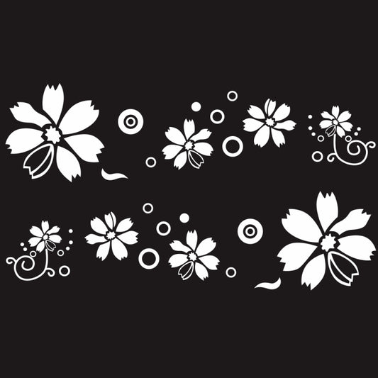 2 PCS/Set D-510 Flowers Pattern Car Modified Decorative Sticker(White) - Decorative Sticker by PMC Jewellery | Online Shopping South Africa | PMC Jewellery | Buy Now Pay Later Mobicred