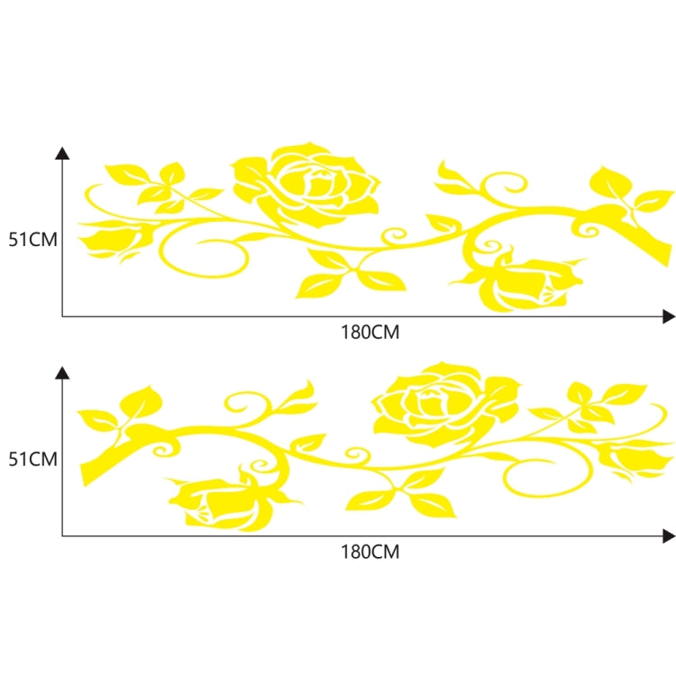2 PCS/Set D-545 Rose Pattern Car Modified Decorative Sticker(Yellow) - Decorative Sticker by PMC TechLife | Online Shopping South Africa | PMC TechLife | Buy Now Pay Later Mobicred