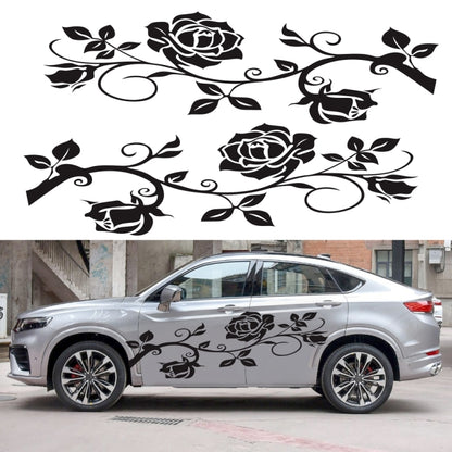 2 PCS/Set D-545 Rose Pattern Car Modified Decorative Sticker(Black) - Decorative Sticker by PMC Jewellery | Online Shopping South Africa | PMC Jewellery | Buy Now Pay Later Mobicred