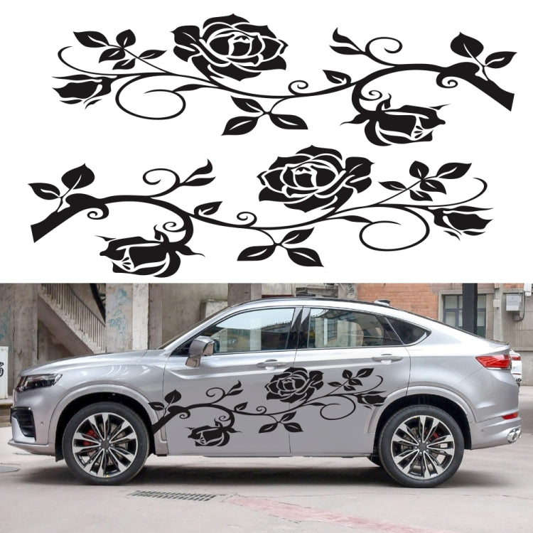 2 PCS/Set D-545 Rose Pattern Car Modified Decorative Sticker(White) - Decorative Sticker by PMC TechLife | Online Shopping South Africa | PMC TechLife | Buy Now Pay Later Mobicred