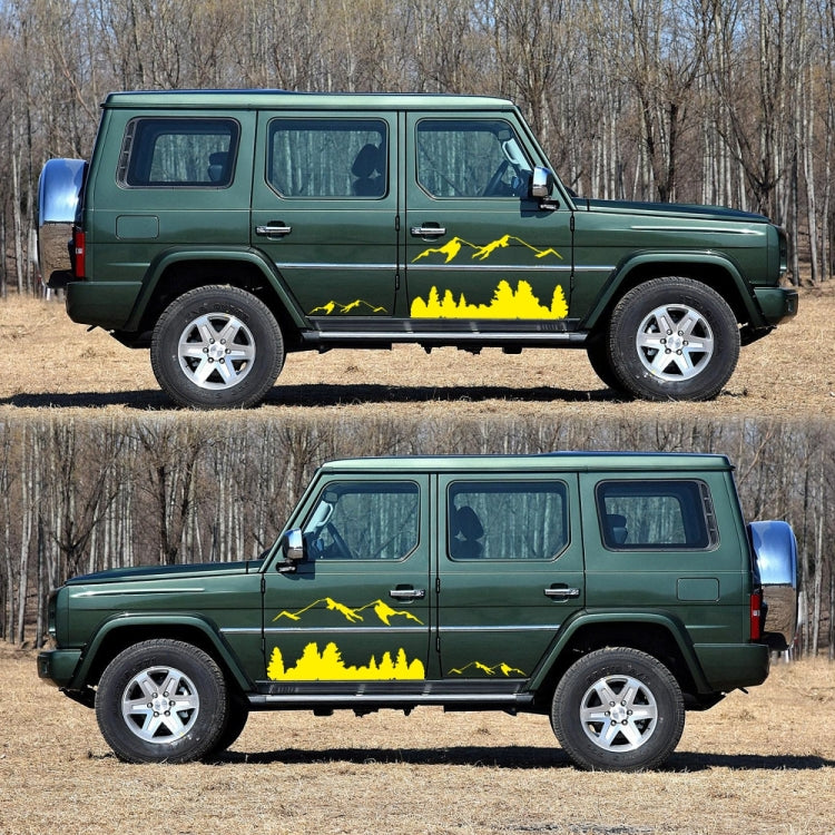 2 PCS/Set D-684 Mountain Totem Pattern Car Modified Decorative Sticker(Yellow) - Decorative Sticker by PMC Jewellery | Online Shopping South Africa | PMC Jewellery | Buy Now Pay Later Mobicred