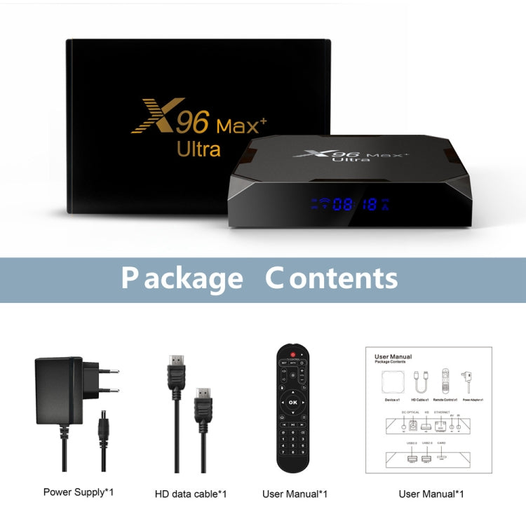 X96 Max+ Ultra 4GB+64GB Amlogic S905X4 8K Smart TV BOX Android 11.0 Media Player, Plug Type:UK Plug - Others by PMC Jewellery | Online Shopping South Africa | PMC Jewellery | Buy Now Pay Later Mobicred