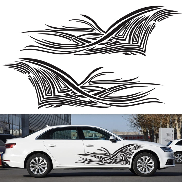 2 PCS/Set D-752 Lines Pattern Car Modified Decorative Sticker(Black) - Decorative Sticker by PMC TechLife | Online Shopping South Africa | PMC TechLife | Buy Now Pay Later Mobicred